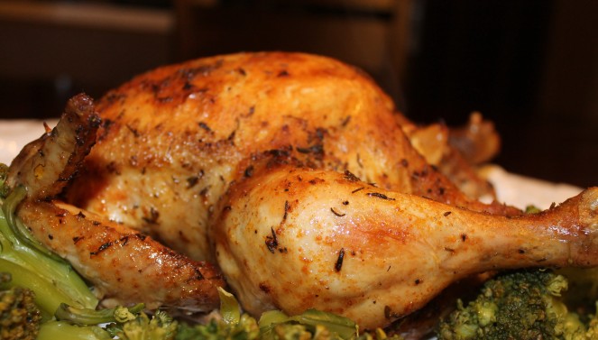 slow cooked roasted chicken